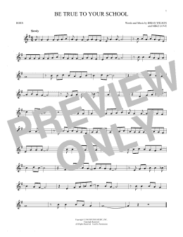 page one of Be True To Your School (French Horn Solo)
