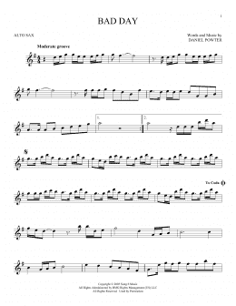 page one of Bad Day (Alto Sax Solo)
