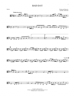 page one of Bad Day (Viola Solo)