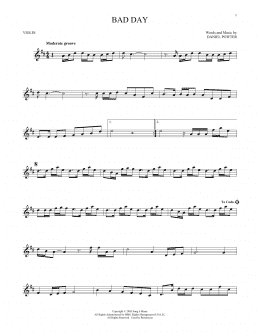 page one of Bad Day (Violin Solo)