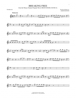 page one of Breaking Free (from High School Musical) (Tenor Sax Solo)
