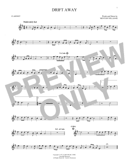 page one of Drift Away (Clarinet Solo)