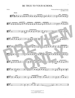 page one of Be True To Your School (Viola Solo)