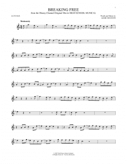 page one of Breaking Free (from High School Musical) (Alto Sax Solo)