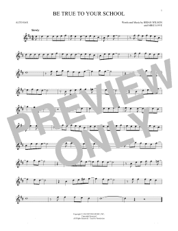 page one of Be True To Your School (Alto Sax Solo)