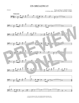 page one of On Broadway (Cello Solo)