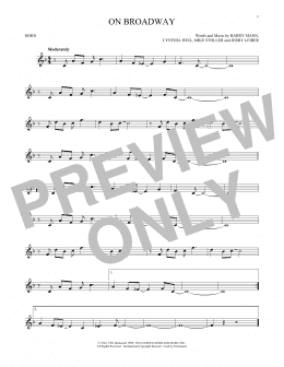 page one of On Broadway (French Horn Solo)