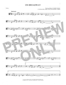 page one of On Broadway (Viola Solo)