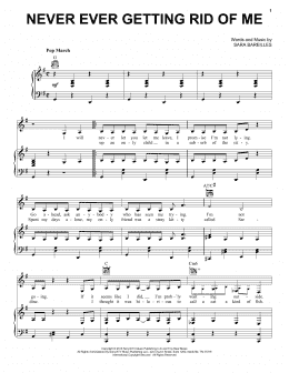 page one of Never Ever Getting Rid Of Me (from Waitress The Musical) (Piano, Vocal & Guitar Chords (Right-Hand Melody))