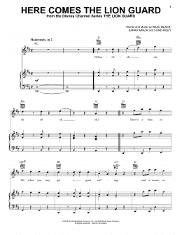page one of Here Comes The Lion Guard (Piano, Vocal & Guitar Chords (Right-Hand Melody))