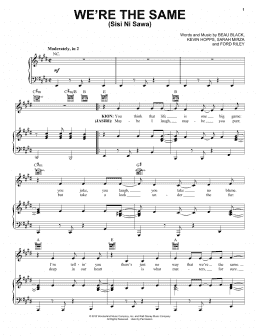 page one of We're The Same (Sisi Ni Sawa) (Piano, Vocal & Guitar Chords (Right-Hand Melody))