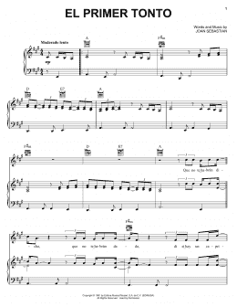 page one of El Primer Tonto (Piano, Vocal & Guitar Chords (Right-Hand Melody))