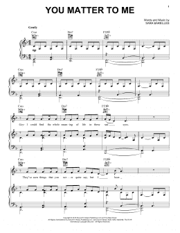 page one of You Matter To Me (from Waitress The Musical) (Piano, Vocal & Guitar Chords (Right-Hand Melody))