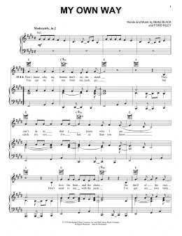 page one of My Own Way (Piano, Vocal & Guitar Chords (Right-Hand Melody))