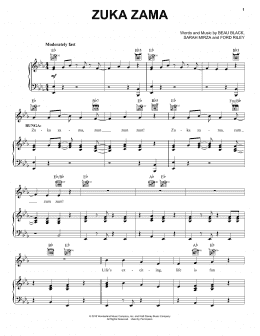 page one of Zuka Zama (Piano, Vocal & Guitar Chords (Right-Hand Melody))