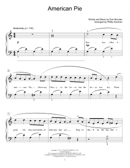 page one of American Pie (arr. Phillip Keveren) (Educational Piano)