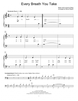 page one of Every Breath You Take (Educational Piano)