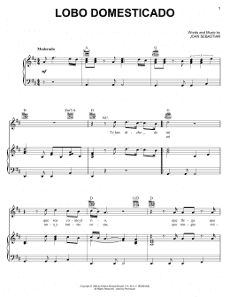 page one of Lobo Domesticado (Piano, Vocal & Guitar Chords (Right-Hand Melody))