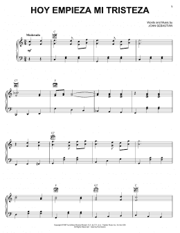 page one of Hoy Empieza Mi Tristeza (Piano, Vocal & Guitar Chords (Right-Hand Melody))