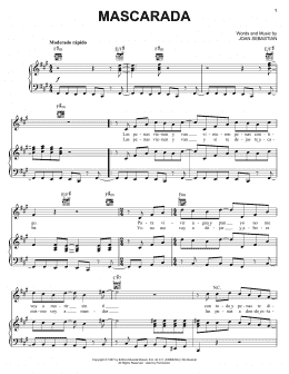 page one of Mascarada (Piano, Vocal & Guitar Chords (Right-Hand Melody))