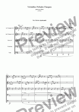 page one of Veritable Preludes Flasques for Brass Quintet