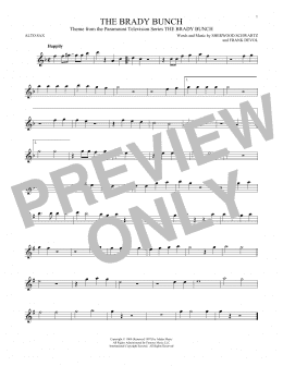 page one of The Brady Bunch (Alto Sax Solo)