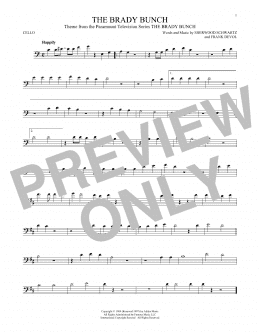page one of The Brady Bunch (Cello Solo)