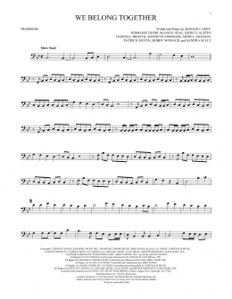 page one of We Belong Together (Trombone Solo)