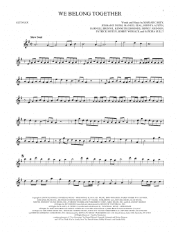 page one of We Belong Together (Alto Sax Solo)