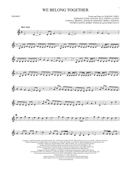 page one of We Belong Together (Trumpet Solo)