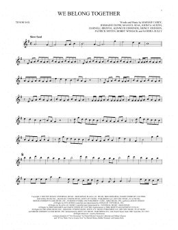 page one of We Belong Together (Tenor Sax Solo)