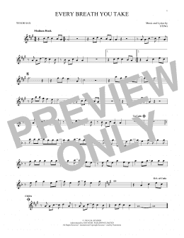 page one of Every Breath You Take (Tenor Sax Solo)