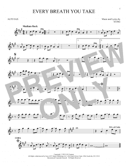 page one of Every Breath You Take (Alto Sax Solo)