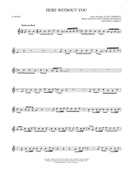 page one of Here Without You (Clarinet Solo)