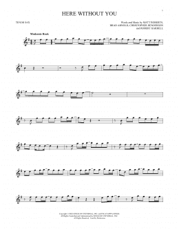 page one of Here Without You (Tenor Sax Solo)