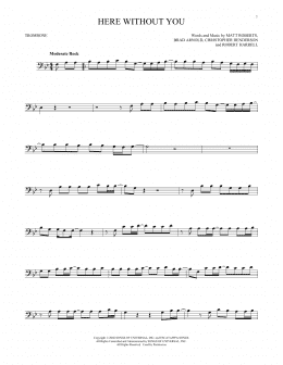 page one of Here Without You (Trombone Solo)