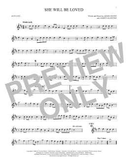 page one of She Will Be Loved (Alto Sax Solo)