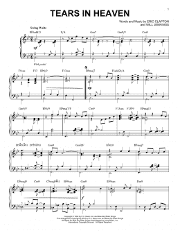 page one of Tears In Heaven [Jazz version] (arr. Brent Edstrom) (Piano Solo)