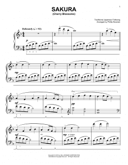 page one of Sakura (Cherry Blossoms) (Easy Piano)