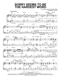 page one of Sorry Seems To Be The Hardest Word [Jazz version] (arr. Brent Edstrom) (Piano Solo)