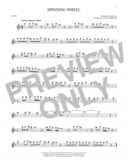 page one of Spinning Wheel (Flute Solo)