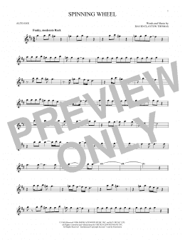 page one of Spinning Wheel (Alto Sax Solo)