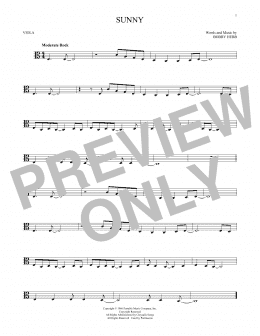 page one of Sunny (Viola Solo)