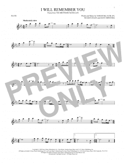 page one of I Will Remember You (Flute Solo)