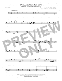 page one of I Will Remember You (Trombone Solo)