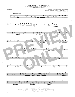 page one of I Dreamed A Dream (Trombone Solo)