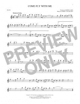 page one of Come Fly With Me (Flute Solo)