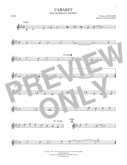 page one of Cabaret (French Horn Solo)