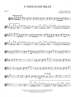 page one of A Thousand Miles (Viola Solo)