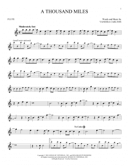 page one of A Thousand Miles (Flute Solo)